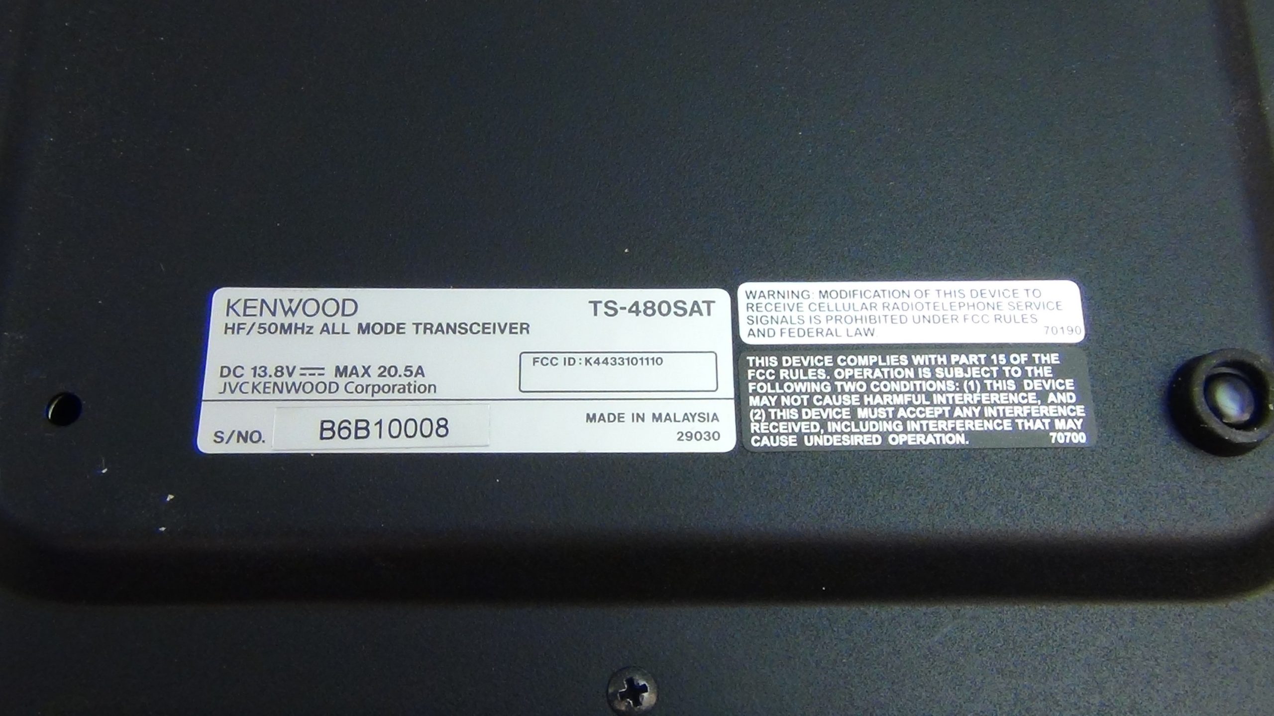 Kenwood TS-480SAT Transceiver #3 - Image 7